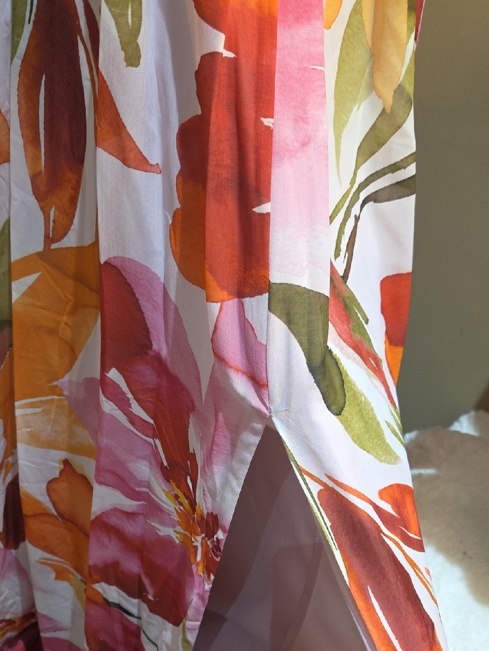 Nwt 14 $ 199 Adrianna Papell Pink & Orange Floral Halter Maxi Dress - Picture 12 of 17